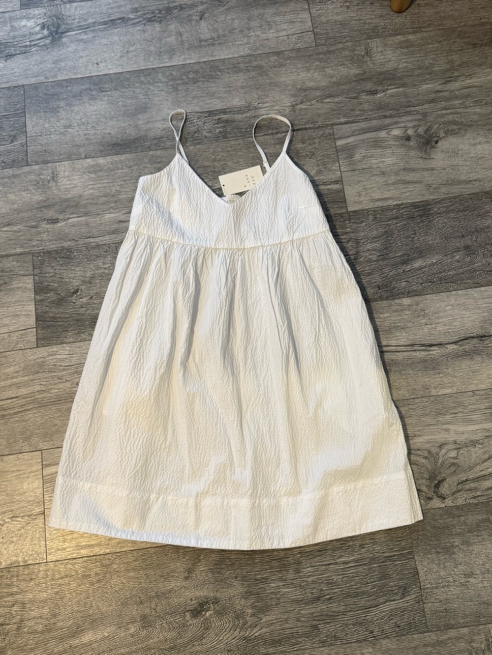 a new day White Textured Spaghetti Strap Sundress